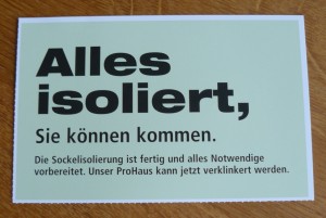 Postkarte "Alles isoliert" an ProHaus